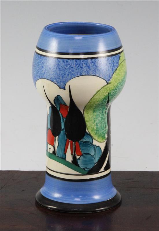 A rare Clarice Cliff May Avenue pattern shape 268 vase, c.1933, 15cm